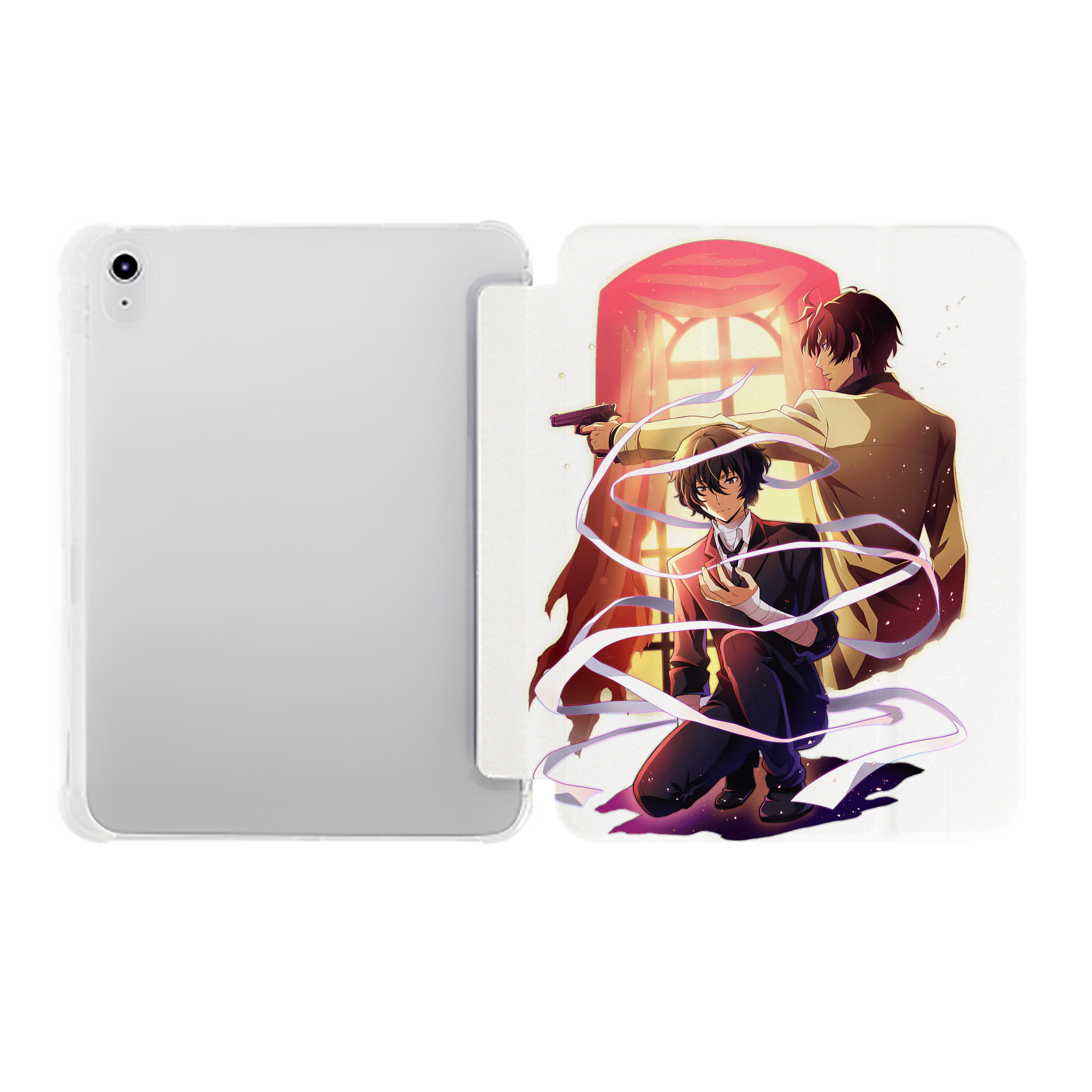 （画像用） 文豪ストレイドッグス Bungo Stray Dogs IPad ケース ペン収納付き 三つ折りスタンド PUレザー×シリコン 対応機種9.5/10.5/10.9インチ